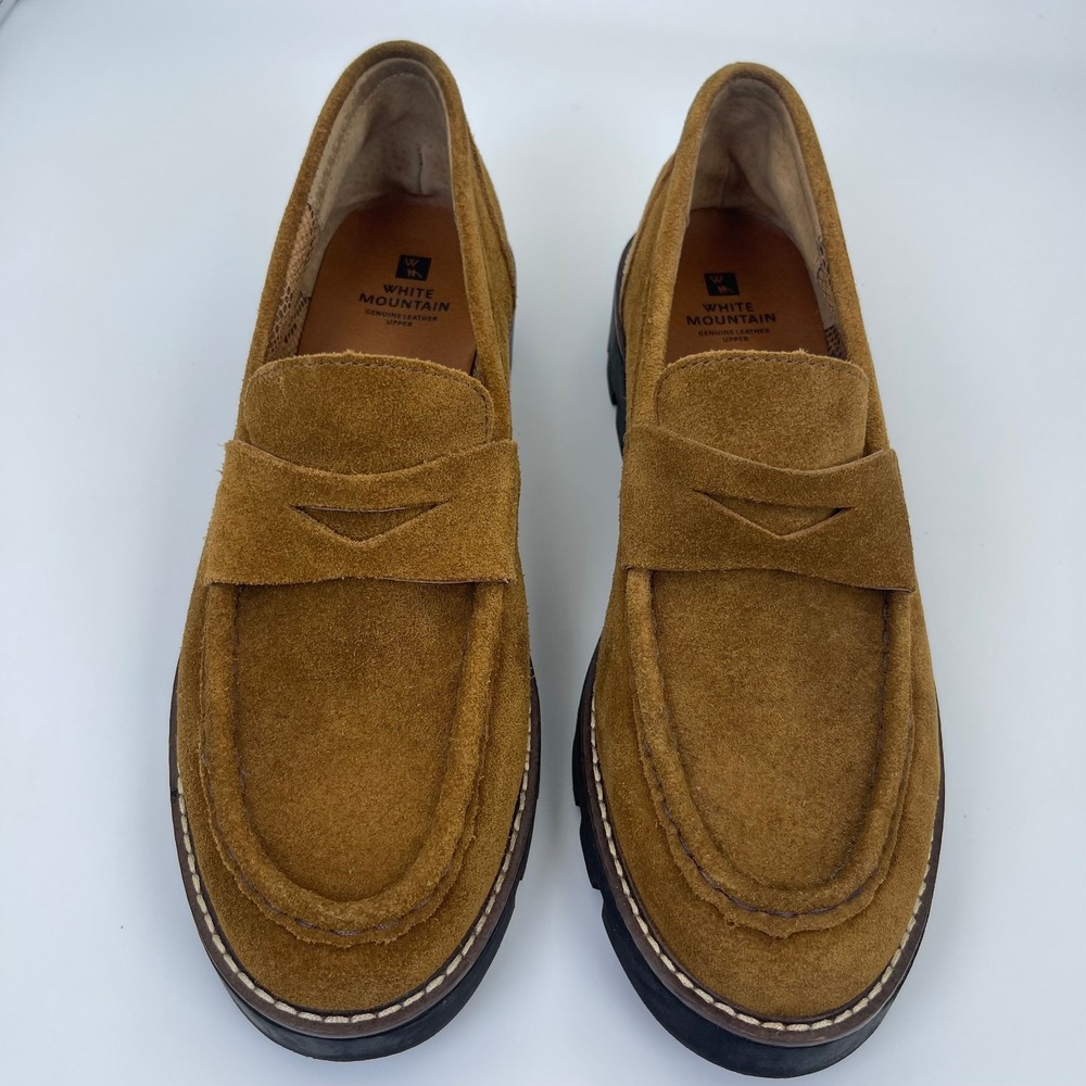 White Mountain Gunner Loafers Women's Size 10M Brown Suede Leather 200-W33527